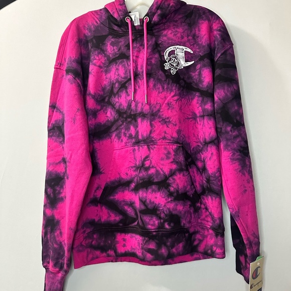 Champion Tops - CHAMPION - Women - Galaxy Dye Hoodie - Pink/Black  Size Small NWT
